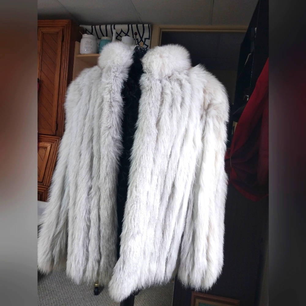 Saga Blue Fox Fur Coat, XL